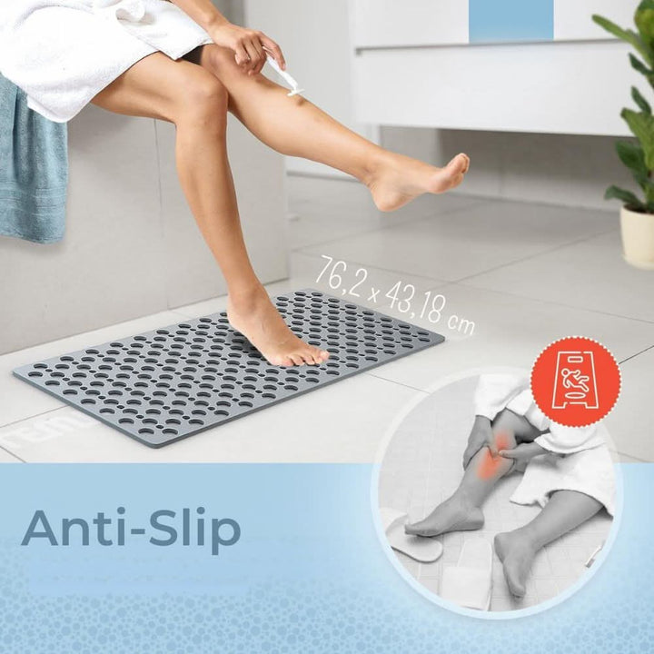 Expérience de douche sécurisée et confortable avec ce tapis antidérapant en PVC/TPE facile à nettoyer.