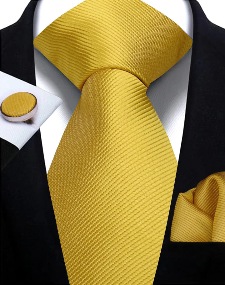 Cravate et boutons de manchette unis, pour homme soucieux de son style, cadeau idéal.