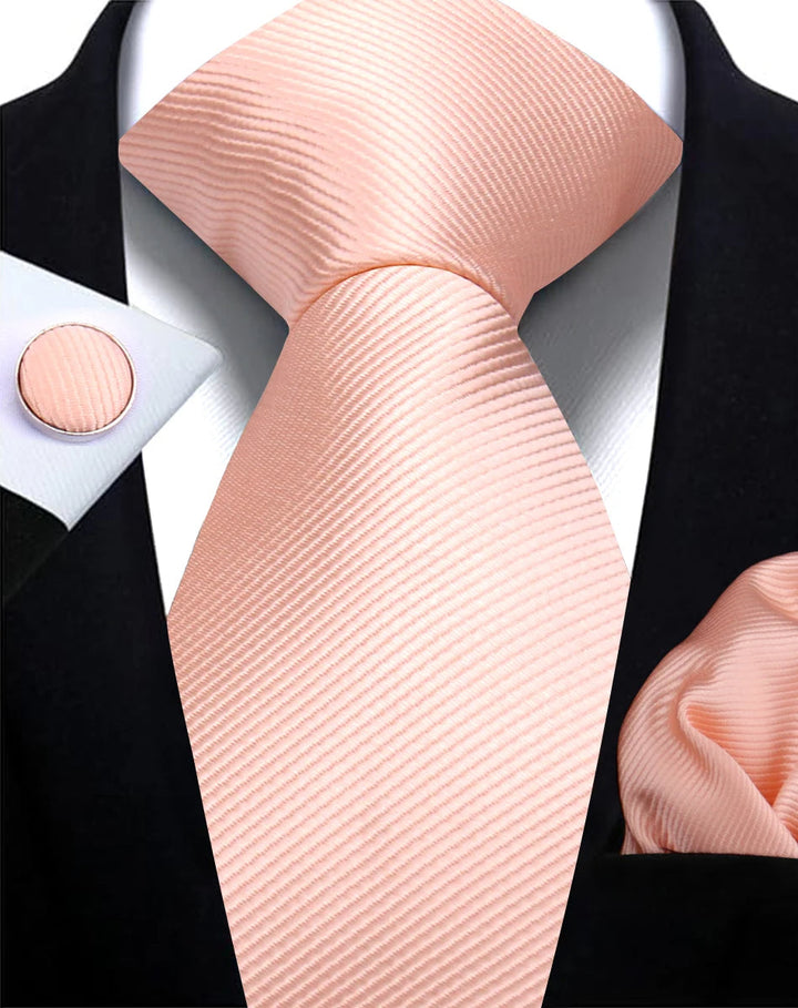Ensemble cravate homme, unie, et boutons de manchette; idéal pour les tenues de cérémonie.