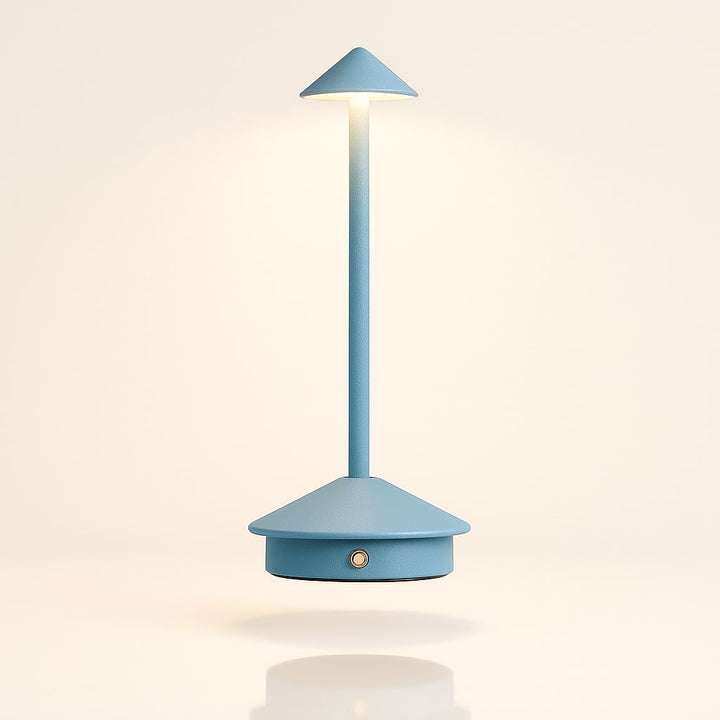 Lampe de table LED tactile rechargeable, sans fil, design élégant pour intérieur ou extérieur.