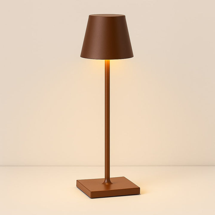 Lampe de table LED intérieure, sans fil, variateur, design minimaliste, crée une ambiance lumineuse relaxante.