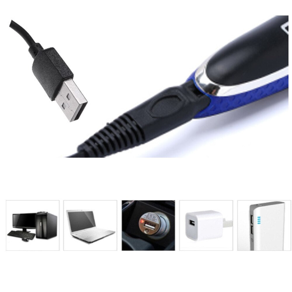 Kit tondeuse rechargeable homme pour un rasage et entretien précis. Idéal pour barbe, moustache, corps. Sans fil USB.