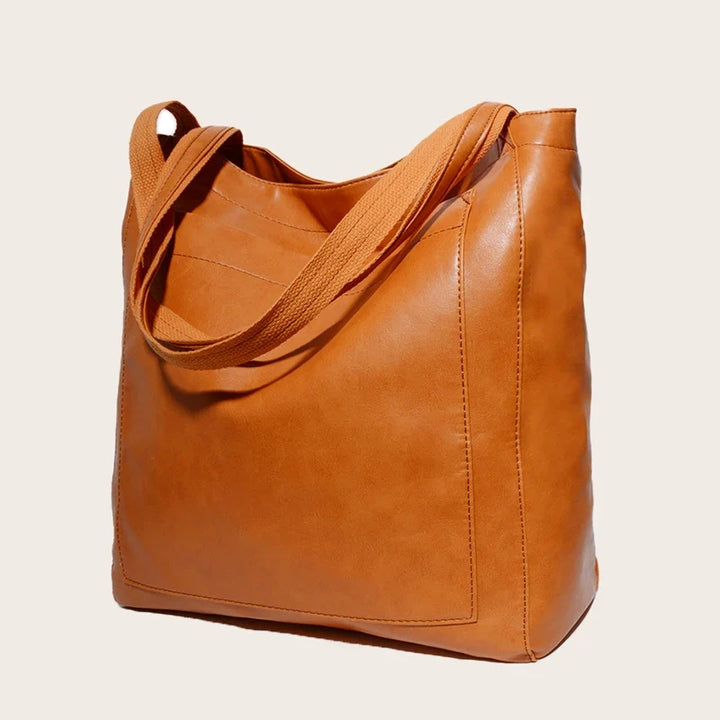 Sac cabas tendance en cuir PU, couleur neutre, s'adapte à toutes les tenues quotidiennes.