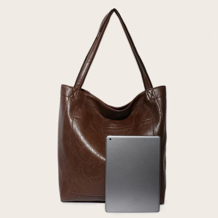 Sac femme élégant en cuir PU, style cabas spacieux, un accessoire de mode essentiel.