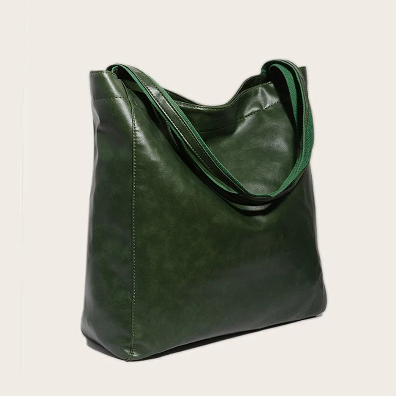 Sac épaule grand format en cuir PU, élégant et robuste, pour une utilisation quotidienne.