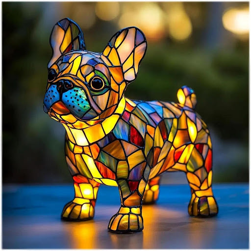 Lampe de bureau LED en forme de chien, pratique et décorative, alimentation USB incluse.