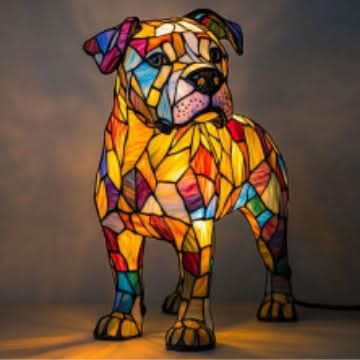 Lampe de bureau ou salon LED chien, ambiance douce et lumière d'appoint USB pratique.