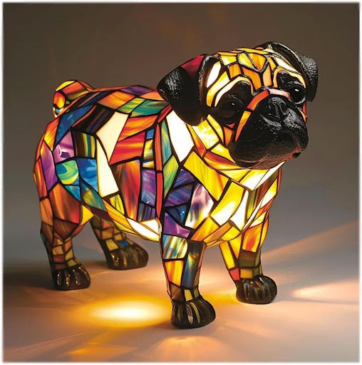 Veilleuse chien LED pour chambre d'enfant, lumière douce et rassurante, décoration animale.