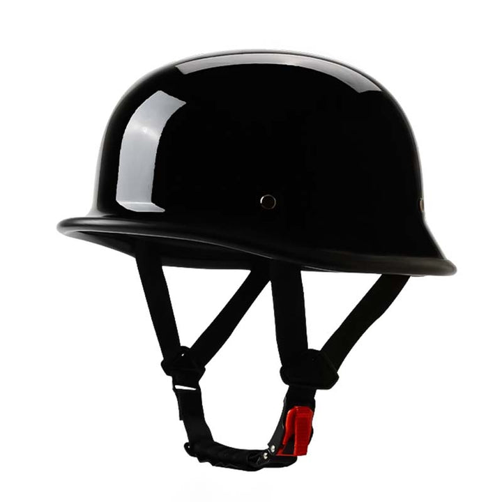 Casque moto demi-face Outlaw au look vintage, noir, homologation ECE/DOT pour sécurité maximale.