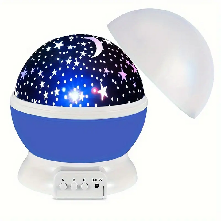 Projecteur veilleuse musicale pour chambre enfant, ambiance ciel étoilé, lumière nuit pour un doux repos.