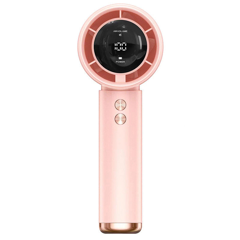 Ventilateur à main rechargeable pour femme, compact et puissant, pour un soulagement instantané de la chaleur estivale.