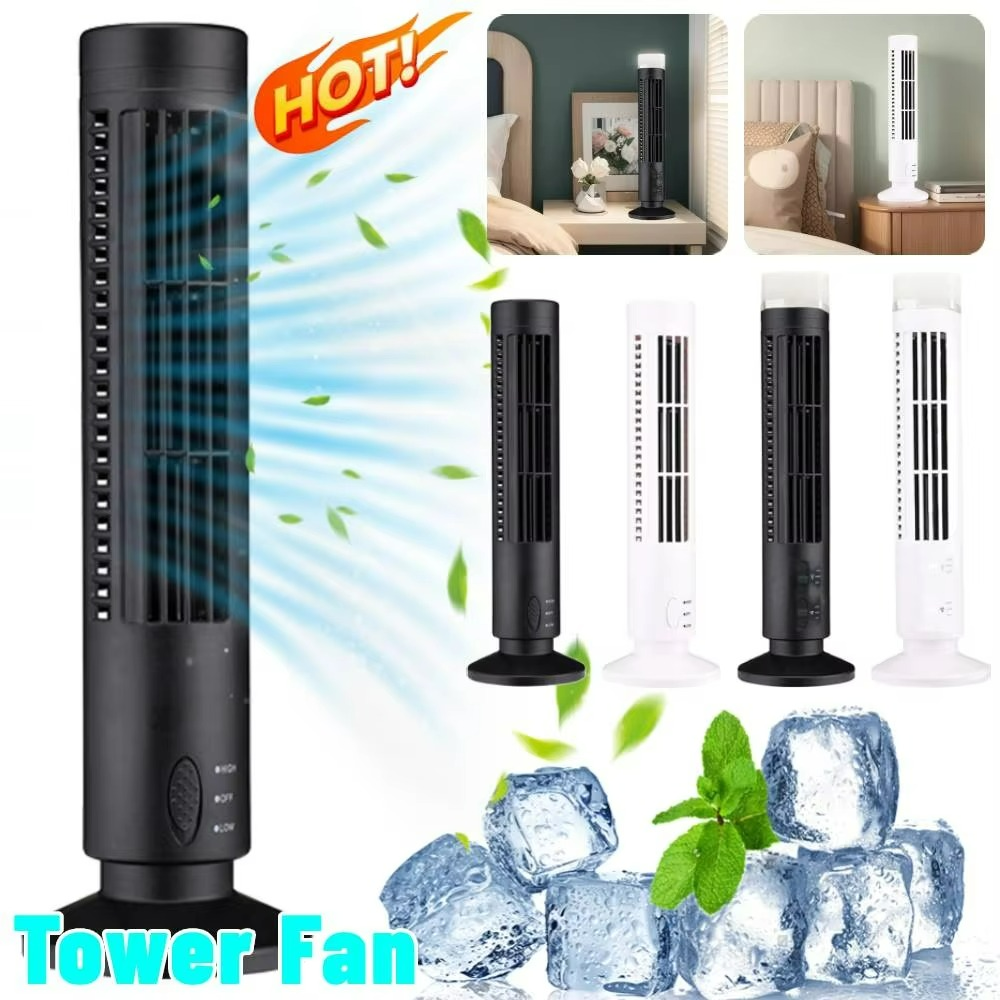 Ventilateur de bureau colonne USB ultra-silencieux, offrant un air frais immédiat sans gêne sonore.
