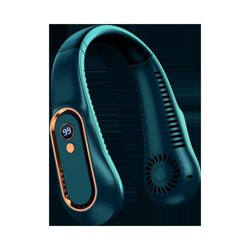 Ventilateur de cou portable mixte avec affichage numérique pour un rafraîchissement mains libres idéal en été.