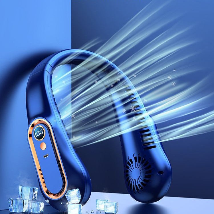 Ventilateur de cou rechargeable, assurant un rafraîchissement silencieux et confortable en été, pour tous.