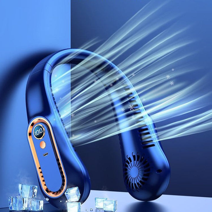 Ventilateur de cou rechargeable, assurant un rafraîchissement silencieux et confortable en été, pour tous.
