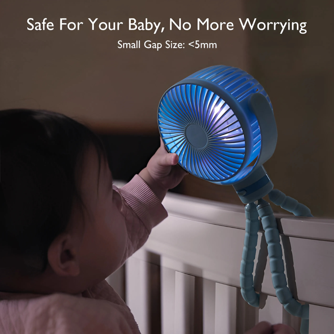 Ventilateur portable USB rechargeable, idéal pour bureau, voiture, extérieur et la chambre de bébé. (93)