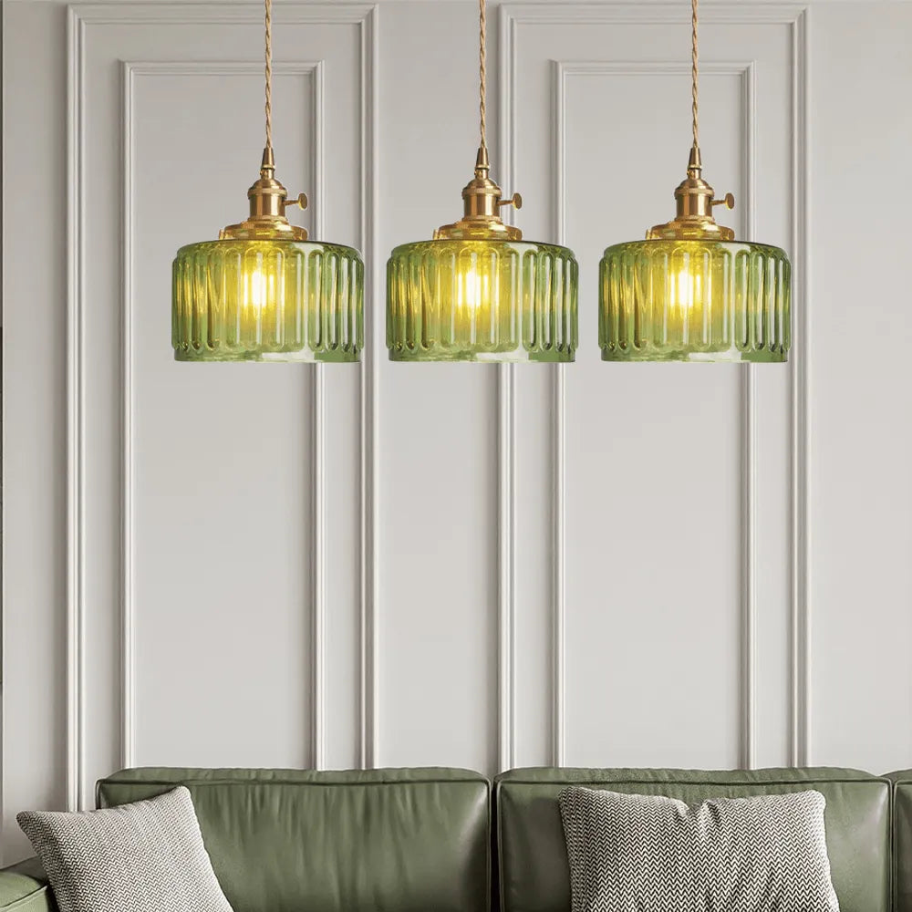 Suspension de design Ottilia en verre, style vintage élégant pour chambre à coucher.