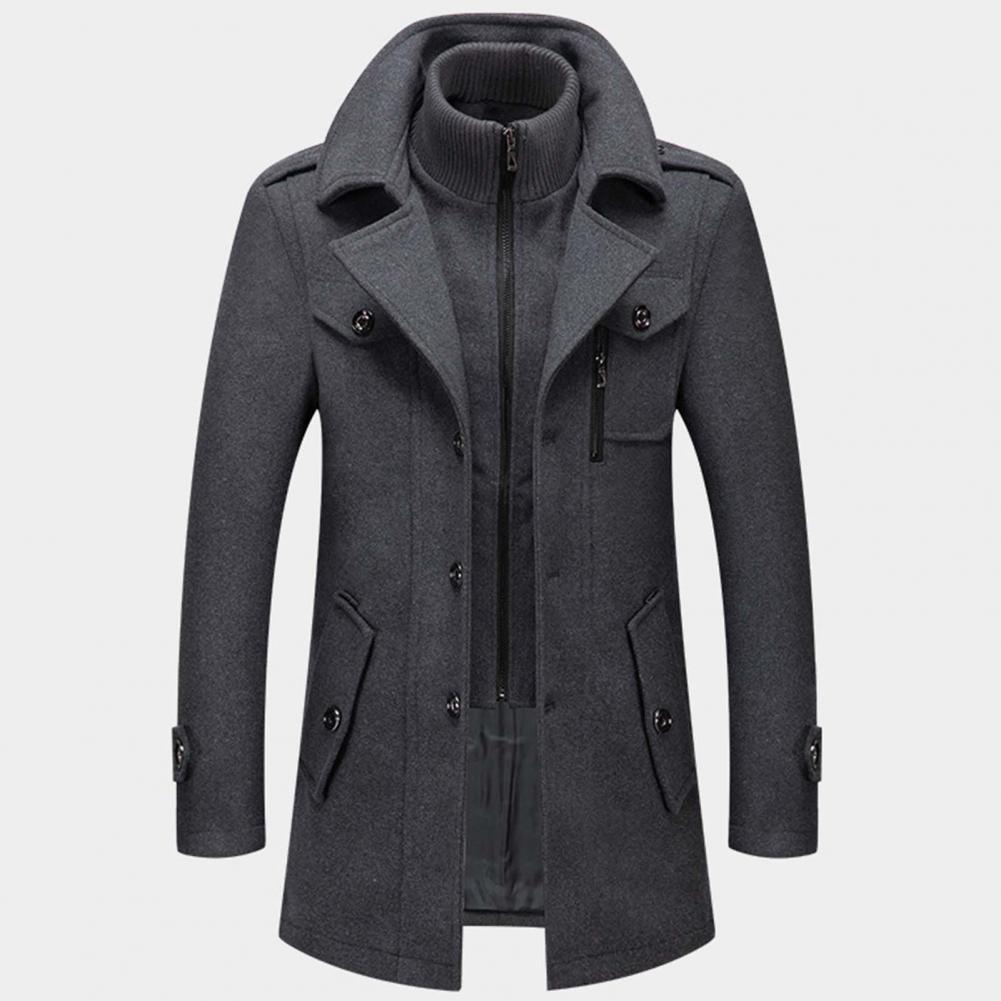 Veste homme chaude automne hiver gris, coupe fluide et élégante pour un confort optimal.
