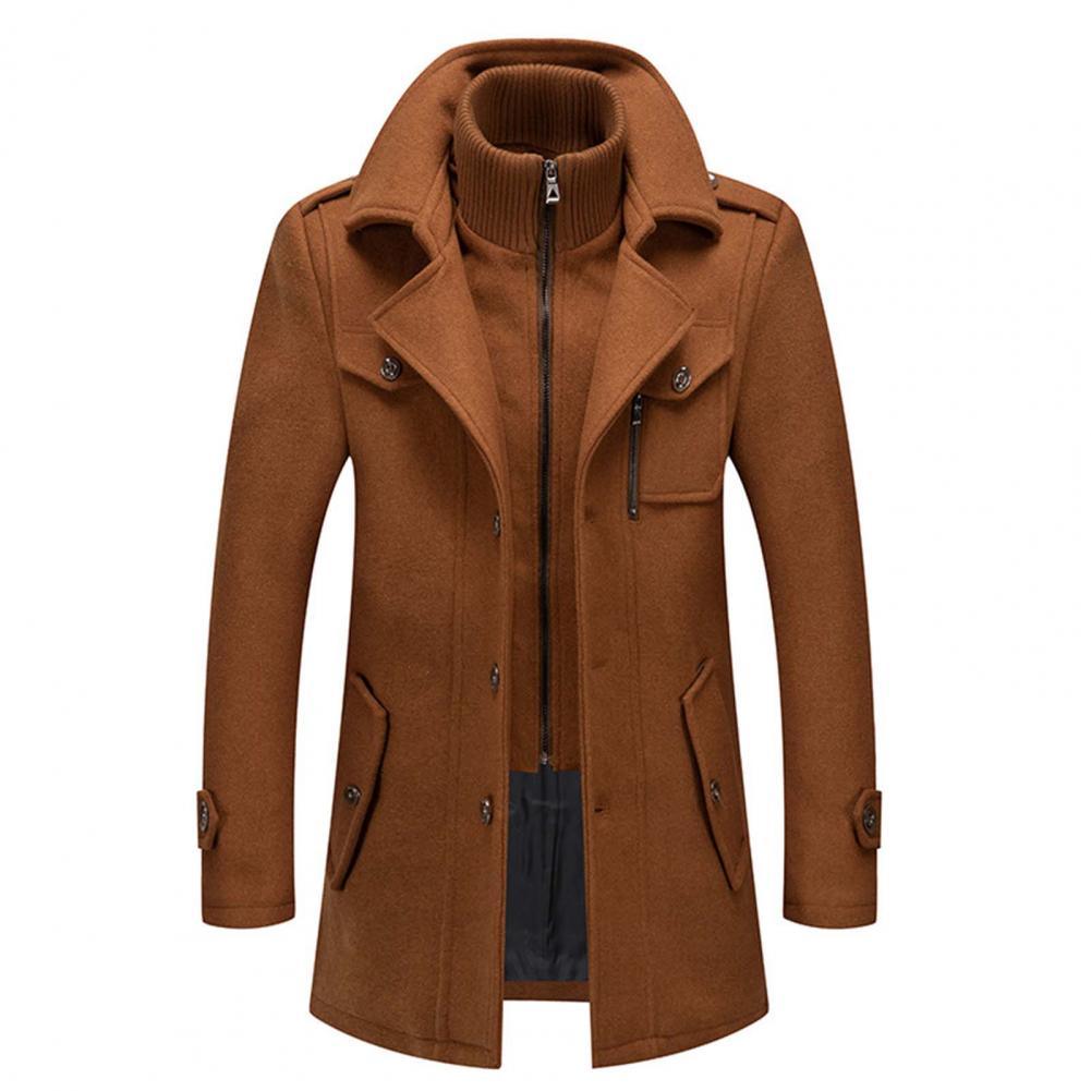 Veste chaude homme pour hiver et automne, couleur marron, assurant confort et un look fluide.