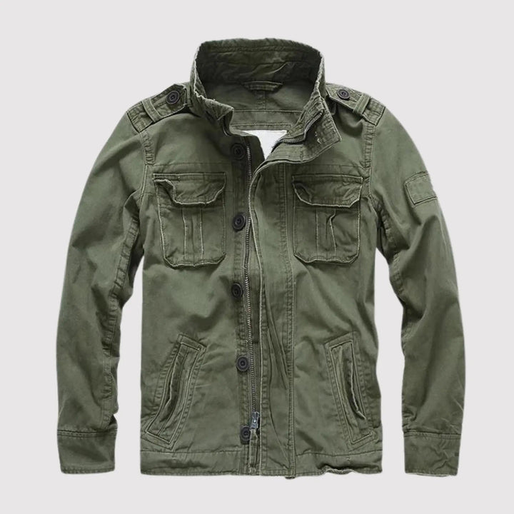 Veste homme chaude et élégante pour l'hiver, design classique avec poches pratiques et confortables.
