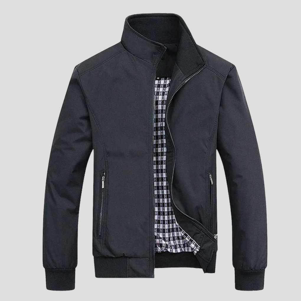 Veste coupe-vent légère zippée pour homme, idéale printemps/automne, protection efficace contre le vent et la pluie fine.