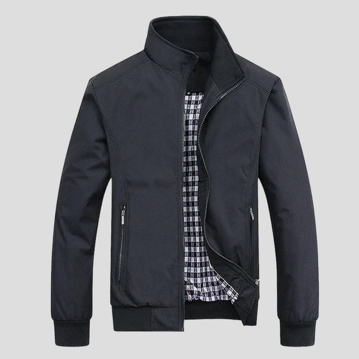 Veste coupe-vent légère zippée pour homme, idéale printemps/automne, protection efficace contre le vent et la pluie fine.