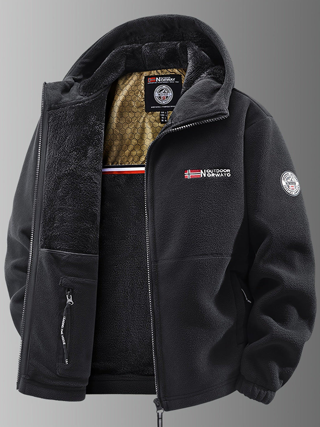 Veste polaire homme thermique et coupe-vent, avec capuche. Chaleur et protection pour l'hiver, la randonnée et le casual.