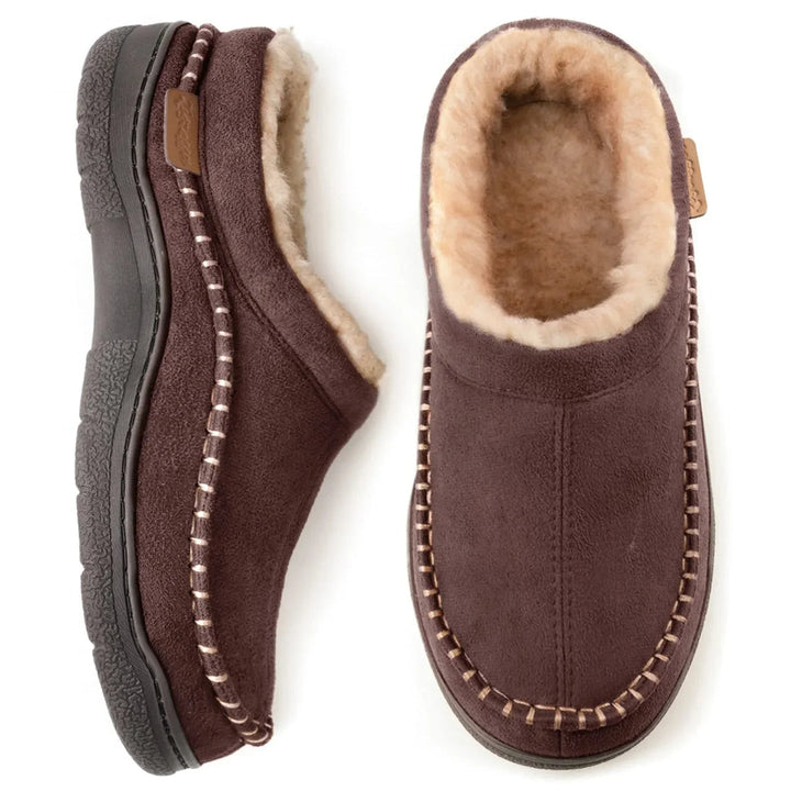 Pantoufles homme confortables avec semelle antidérapante, idéales pour l'intérieur et la sécurité.