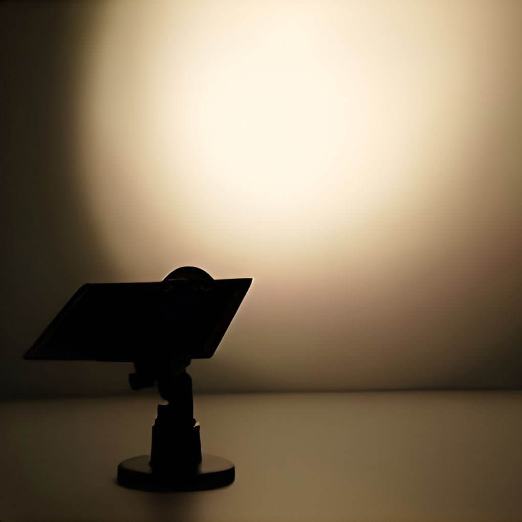 Éclairage de paysage avec spot solaire LED moderne et discret. Lumière LED autonome pour jardin.