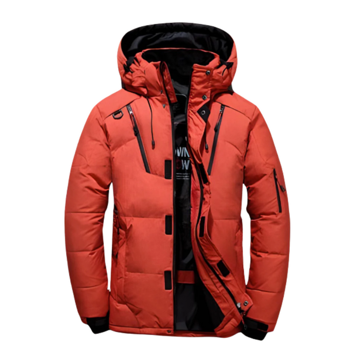 Veste d'hiver matelassée pour hommes, chaude et confortable, idéale par temps froid.