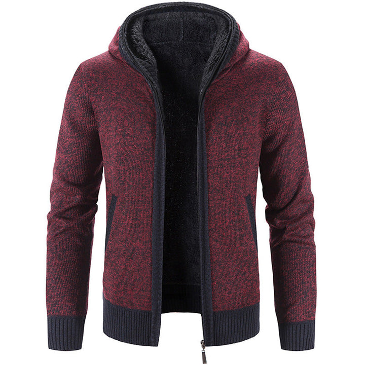 Veste cardigan zippée à capuche pour homme, mode masculine décontractée. Parfait pour l'automne-hiver.