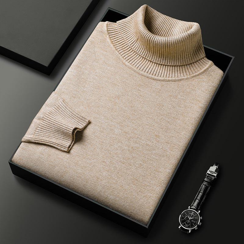 Pull col roulé homme doux et polyvalent en cachemire, parfait pour un confort quotidien chic.