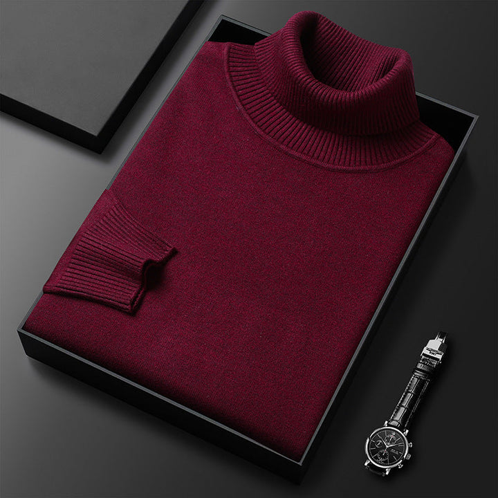 Col roulé homme doux en mélange cachemire gris, idéal pour un hiver chaud et élégant.