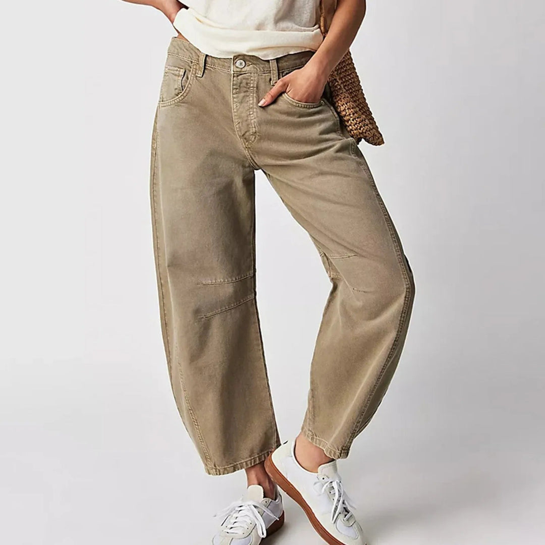 Pantalon large taille haute femme, un jean moderne et confortable idéal pour la mode féminine et le style casual.